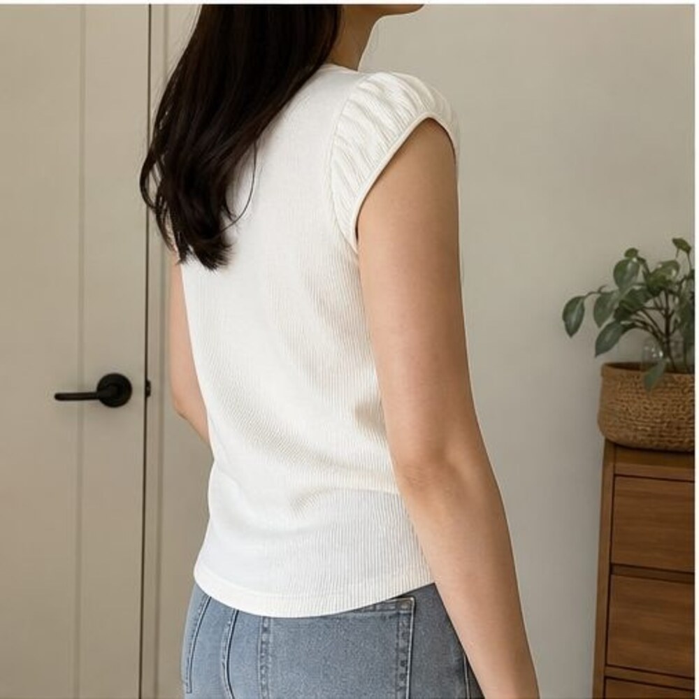 Ivory Ruffle Blouse - Picture 3 of 6